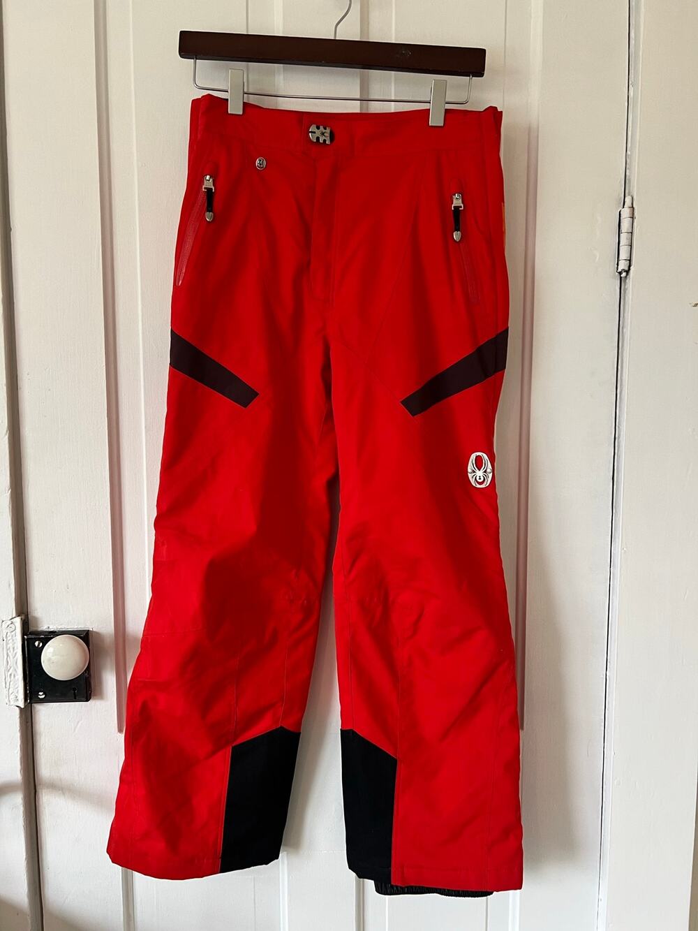 Spyder kids red & black ski snowboard insulated snow pants size 14 full leg zip